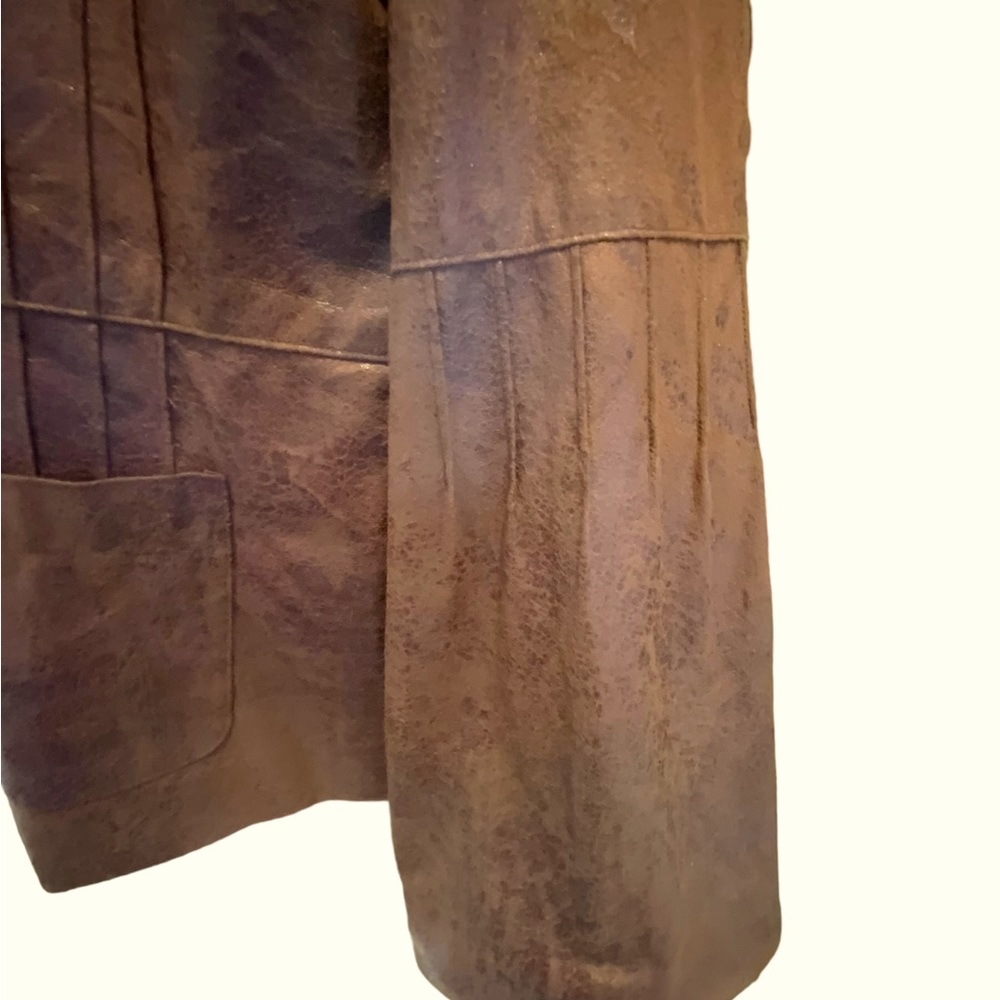 City Girl Nancy Bolen Jacket Brown Faux Leather Lightweight Fully Lined Large - Picture 5 of 12